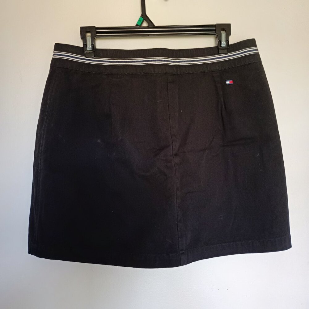 Skort Black Cotton Tommy Hilfiger Grosgrain Ribbon Trim Sz 12 EUC